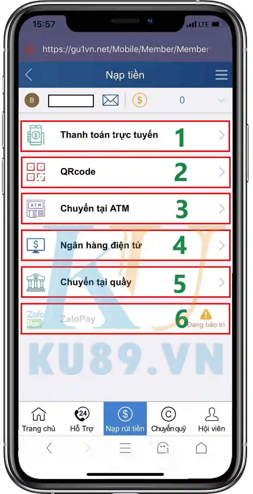 Hướng dẫn nạp tiền kubet 2020