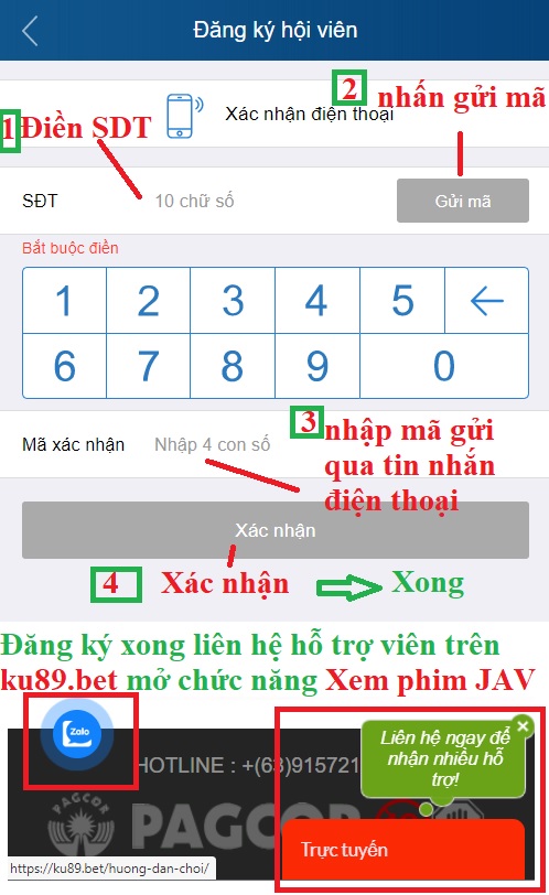 Bước 2 : hướng dẫn đăng ký xem javhd trên điện thoại
