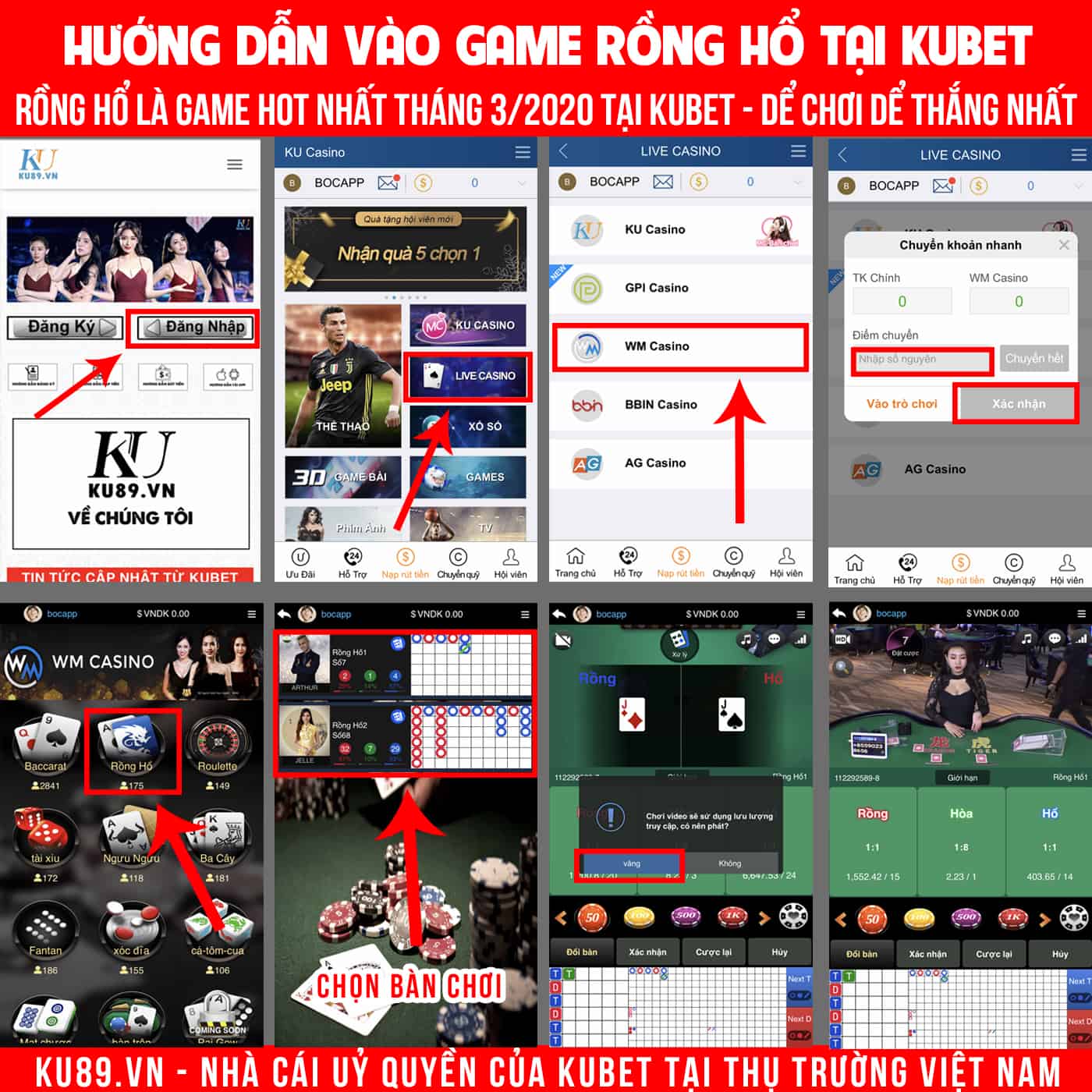 rồng hổ kubet, hướng dẫn chơi rồng hổ kubet, rồng hổ