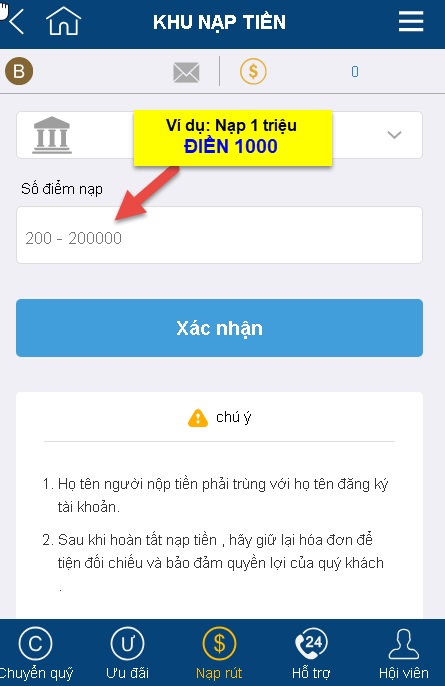 xác nhận nạp tiền kubet