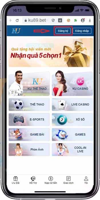 đăng ký tk ku casino bước 2