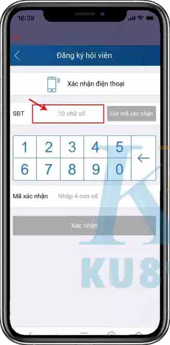 tạo tài khoản kubet bước 3