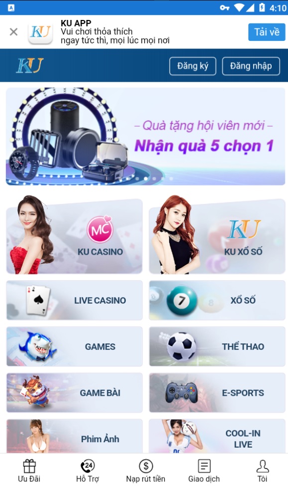 giao diện kubet