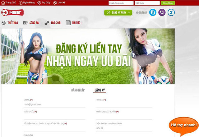 Việc đăng ký tài khoản nhà cái Mibet vô cùng đơn giản