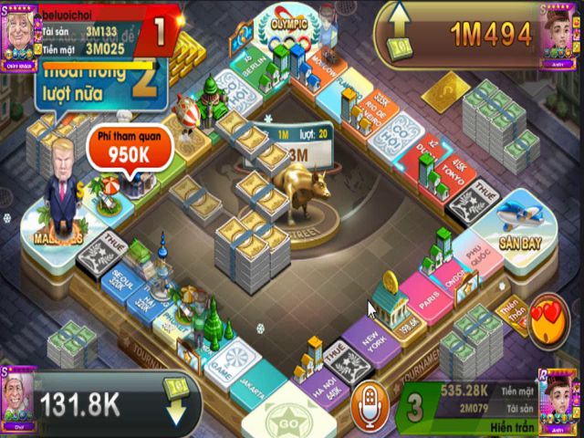 Trò chơi cờ tỷ phú trực tuyến trên GameVui