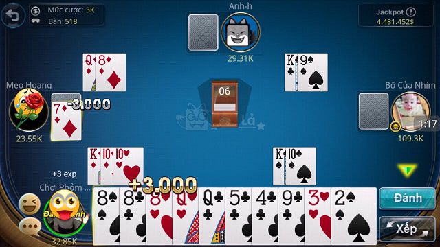 Các tình huống thường gặp chơi game tá lả phỏm online