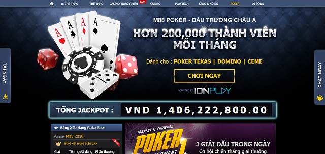 M88 cung cấp đa dạng các trò chơi đánh bài trực tuyến