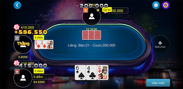 Game bài Liêng chơi trên Zing play