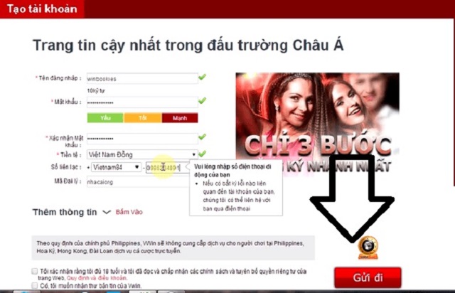 Đăng ký tài khoản Vwin family chỉ gồm 3 bước cực kỳ đơn giản