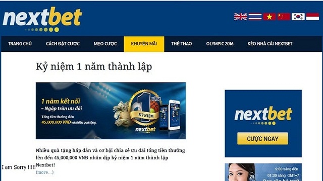 Nhà cái Nextbet là công ty cá cược được nhiều người ở Châu Á yêu thích