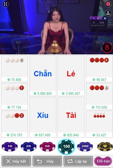 giao diện tài xỉu sau khi đăng nhập