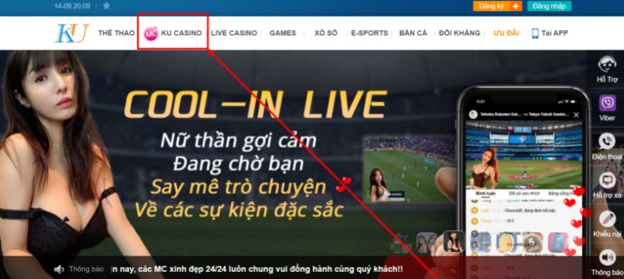 Hướng dẫn cách vào sảnh và chơi KU CASINO trực tuyến tại KUBET