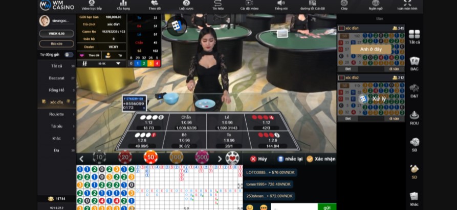 Xóc đĩa WMCasino sảnh sòng bạc WM