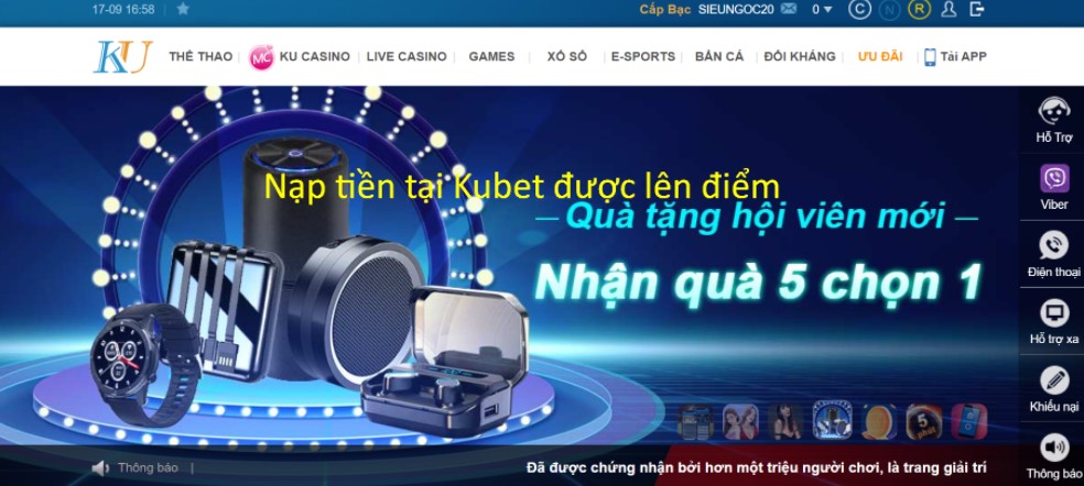 Gửi tiền vào KUBET để kiếm điểm