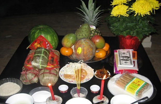 cúng giao thừa như thế nào - mâm cúng chay