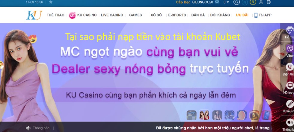 Tại sao phải gửi tiền vào tài khoản KUBET của hội viên?