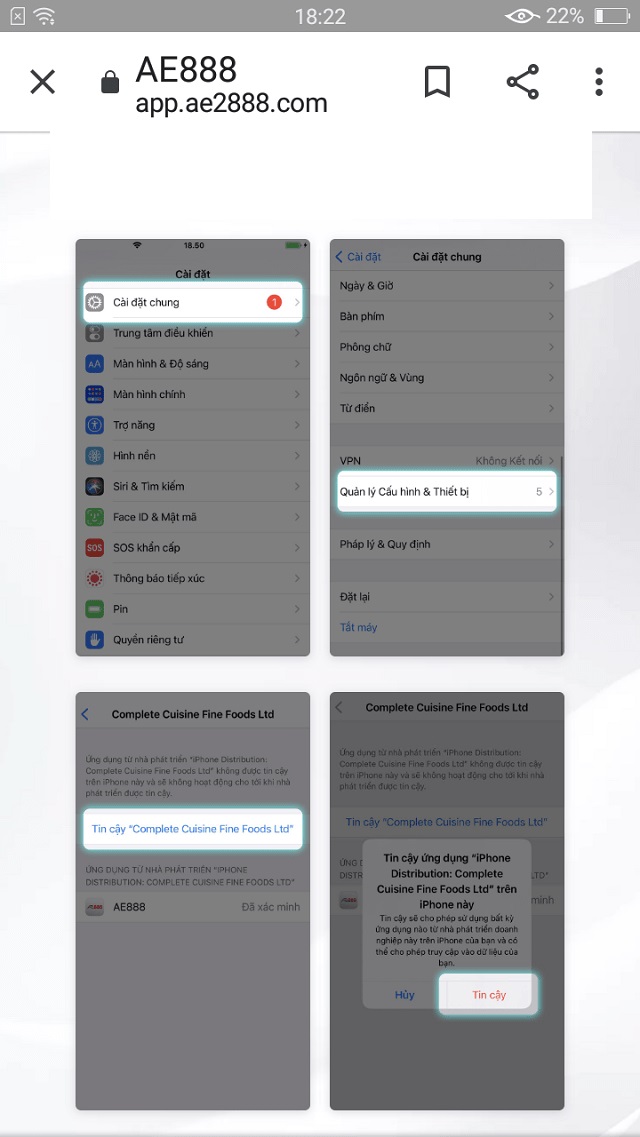 Xác minh độ tin cậy trên IOS