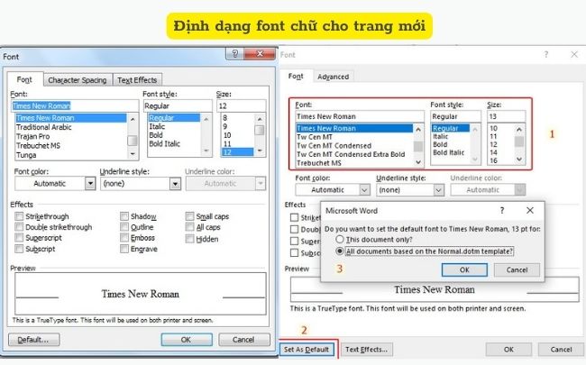 Phông chữ chính thức